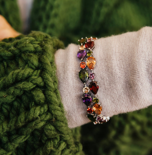 18K Gold Dipped or Stainless Steel dipped in Sterling Silver Cubic Zirconia Bracelet