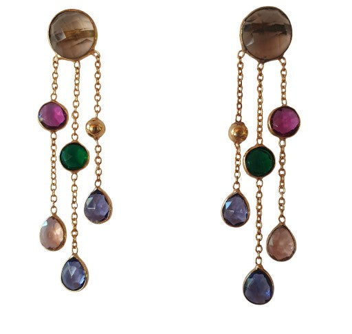 Smokey Topaz chain drops.