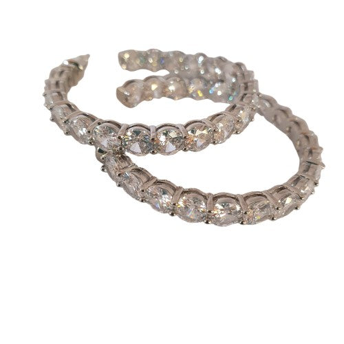 Cubic Zirconia stainless steel hoops