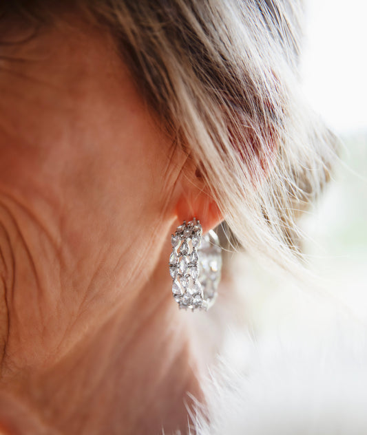 Cubic Zirconia hoop earrings