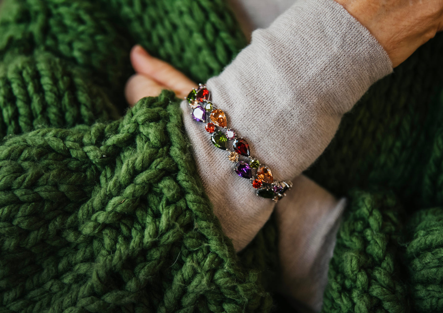 18K Gold Dipped or Stainless Steel dipped in Sterling  Silver Cubic Zirconia Bracelet