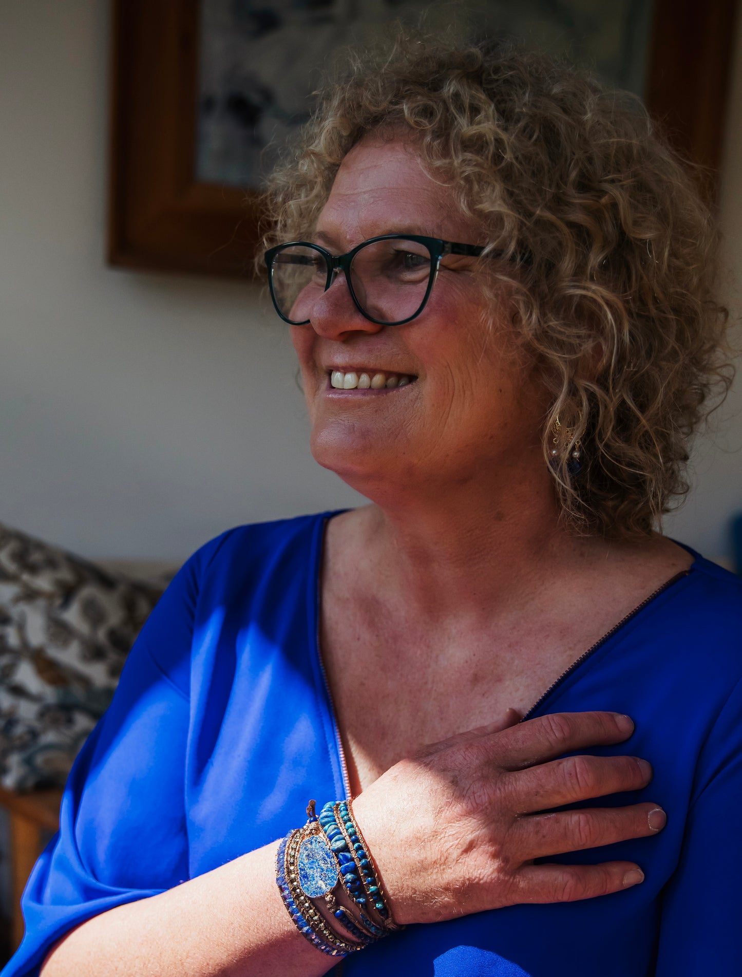 Lapis semi precious stone wrap