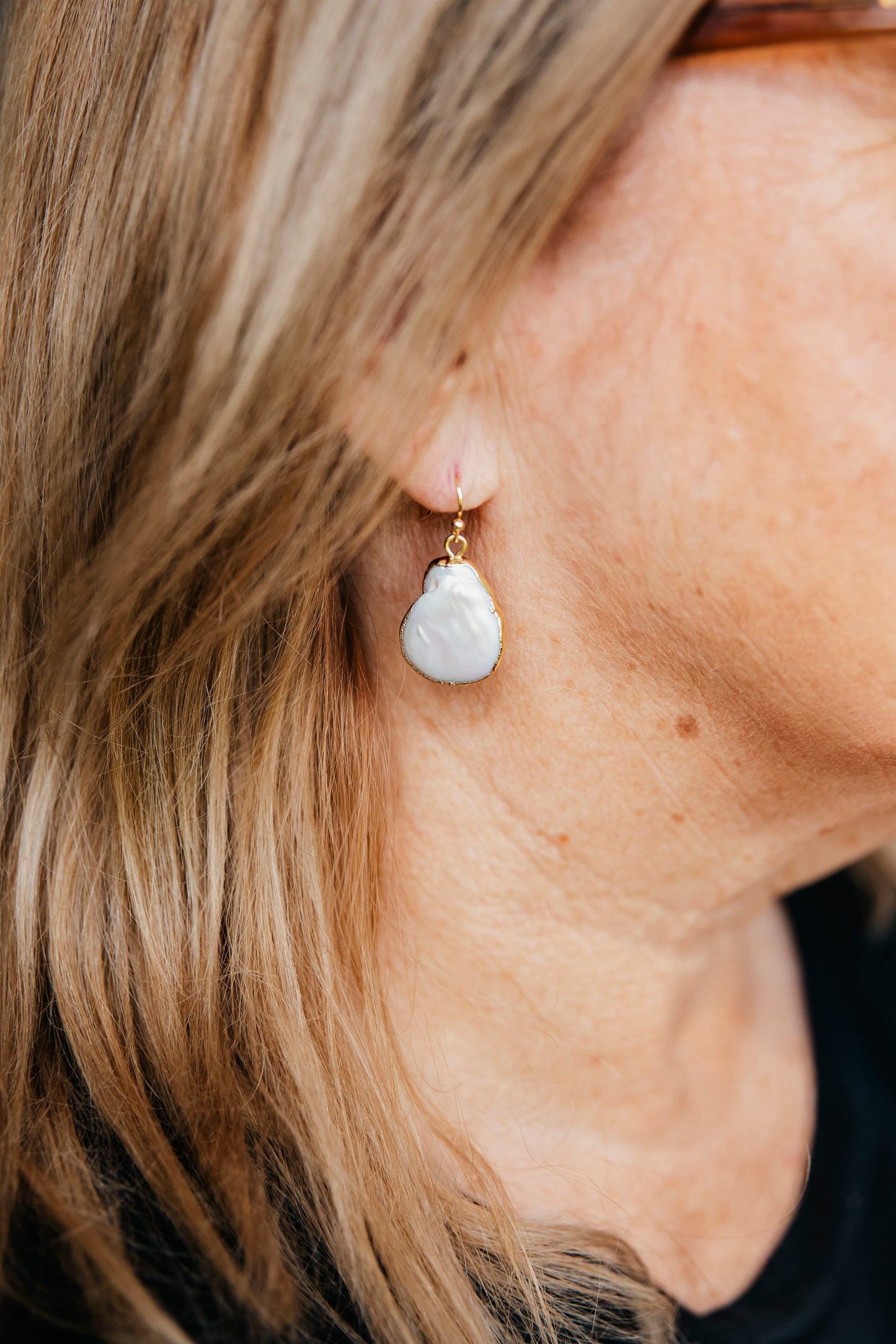 Mother of Pearl 18K Gold plated  Earrings