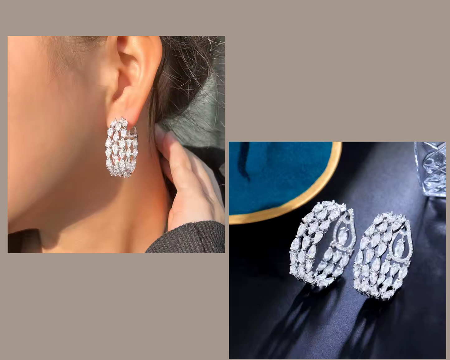 Cubic Zirconia hoop earrings