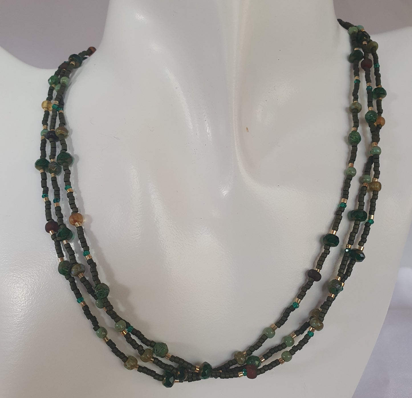 Czech Glass Hand Beaded Necklace
