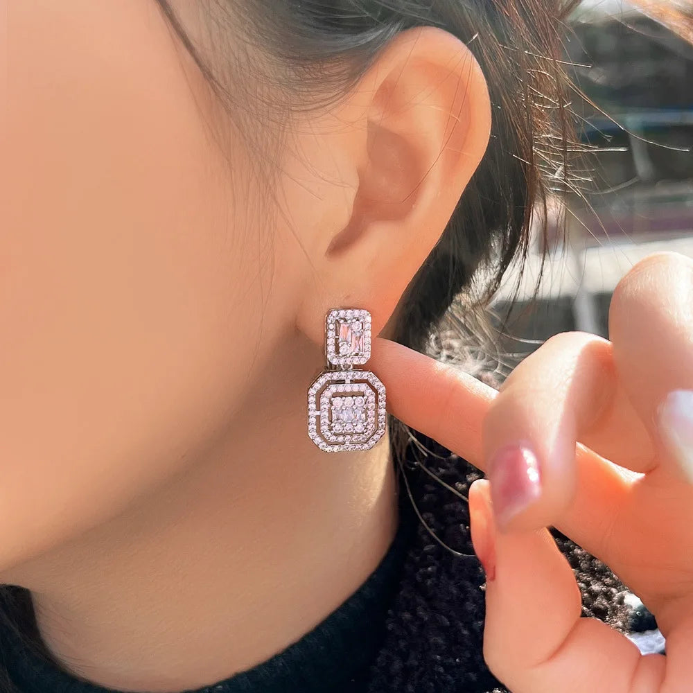 Clip-on Cubic zirconia Stainless Steel earring