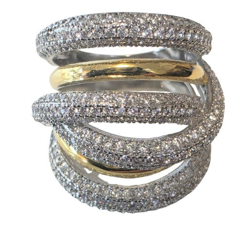 Layered Circle Twisted Geometry Cubic Zirconia