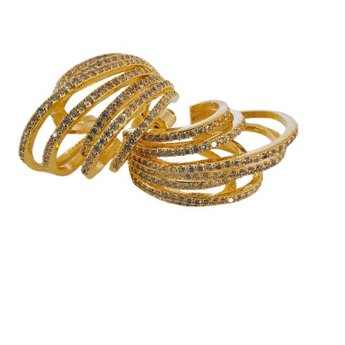 Cubic Zirconia 18K Gold Vermeil hoops