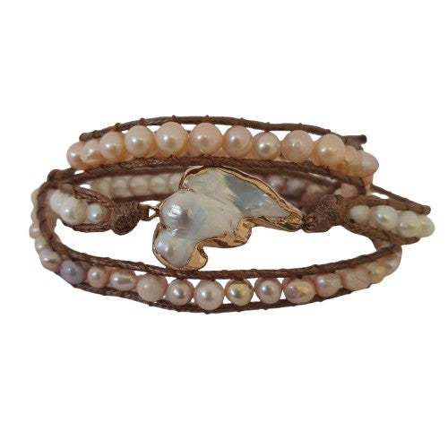 Baroque and seed Pearl wrist wrap