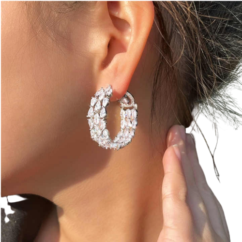Cubic Zirconia hoop earrings