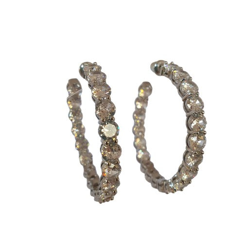 Cubic Zirconia stainless steel hoops