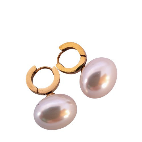 Pearl 18K Gold plated Huggies