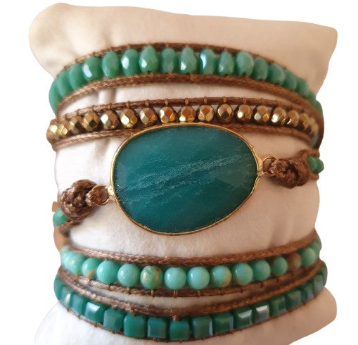 Amazonite with semi precious stone Wrap