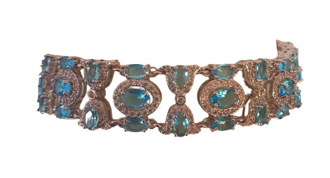 Aqua Cubic Zirconia Bracelet