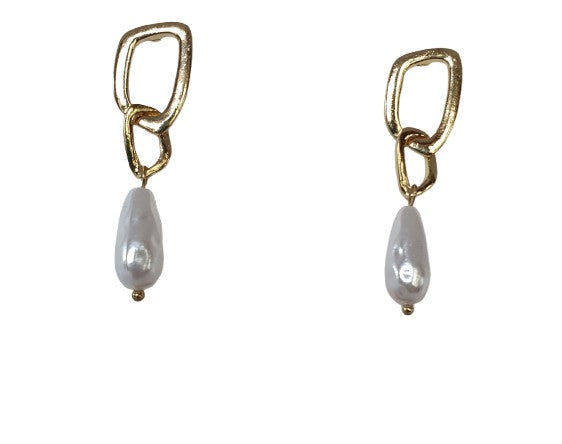 Pearl 18K Gold plated Drop earrings