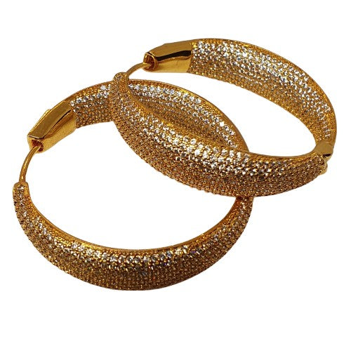 Cubic Zirconia Hoops Gold & Silver