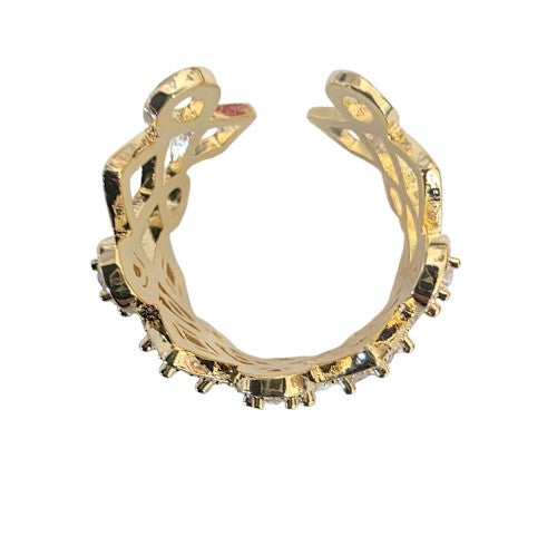 18K Gold adjustable Cubic Zirconia Ring
