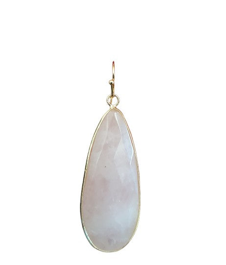Pink Quartz and 18K Gold Plated drop earrings