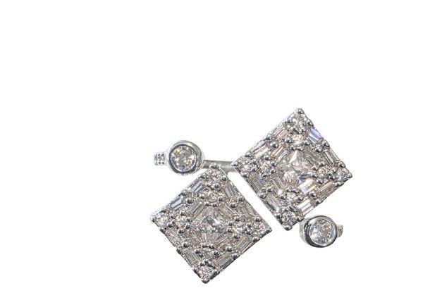 Sterling Silver& Cubic Zirconia Dipped Art Deco style adjustable Ring