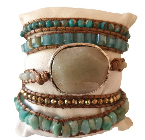 Amazonite with semi precious stone Wrap