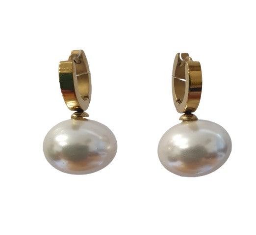 Pearl 18K Gold plated Huggies