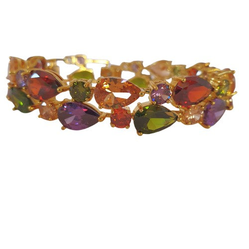 18K Gold Dipped or Stainless Steel dipped in Sterling  Silver Cubic Zirconia Bracelet