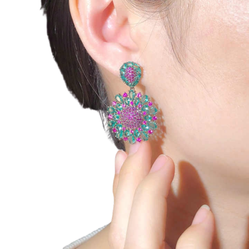 Cubic Zirconia flower drops