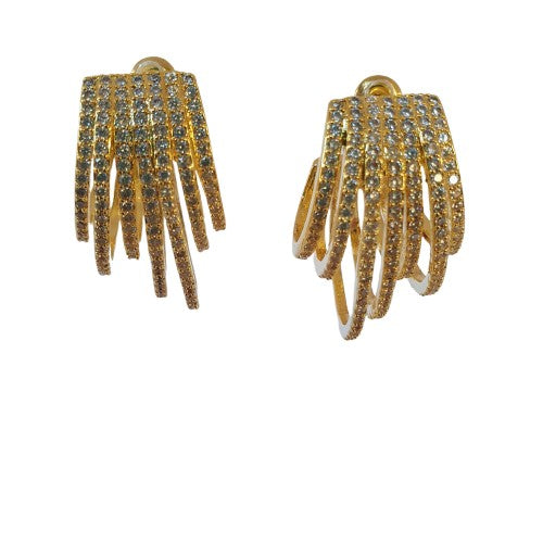 Cubic Zirconia 18K Gold Vermeil hoops